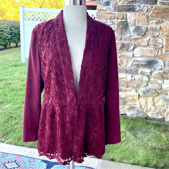 Chico’s lace and faux suede jacket - Picture 11 of 16